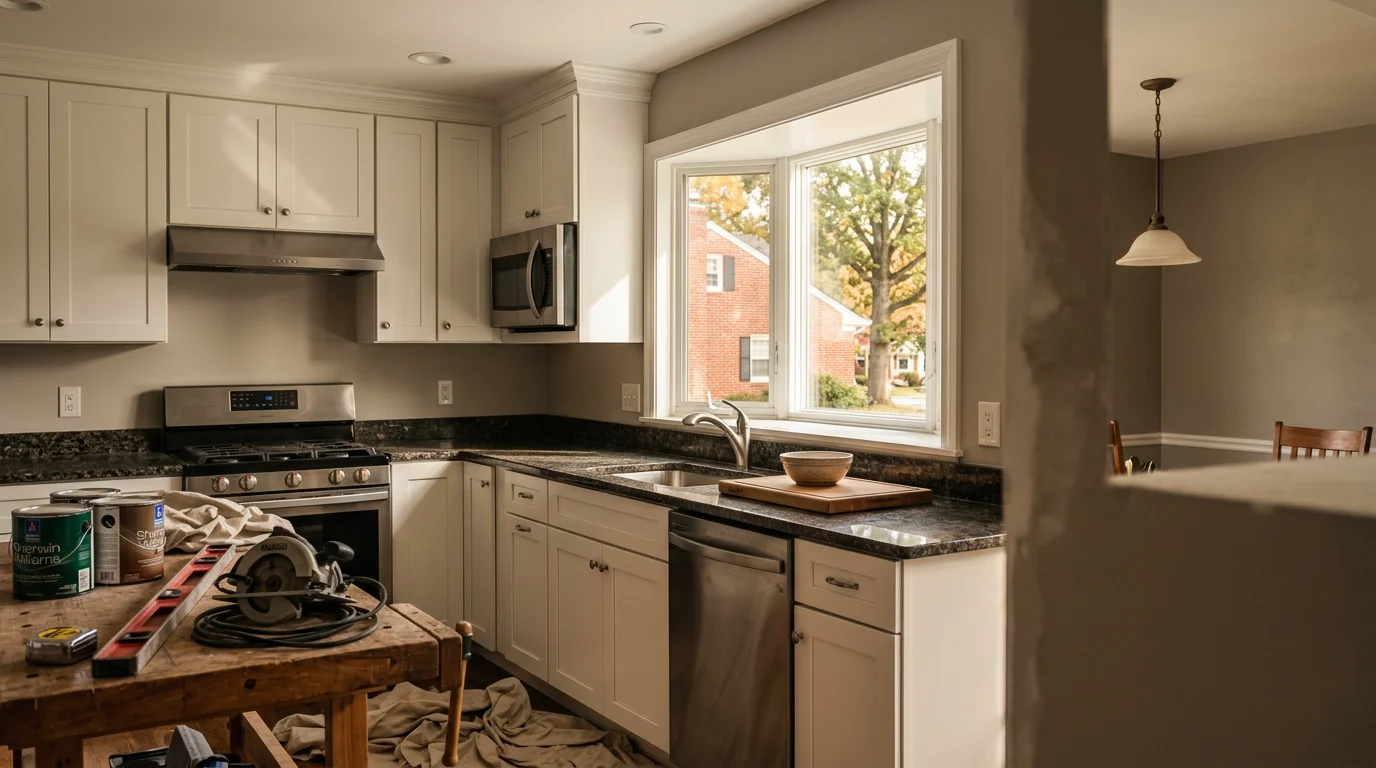 General contractor team working on a home addition project in Maryland