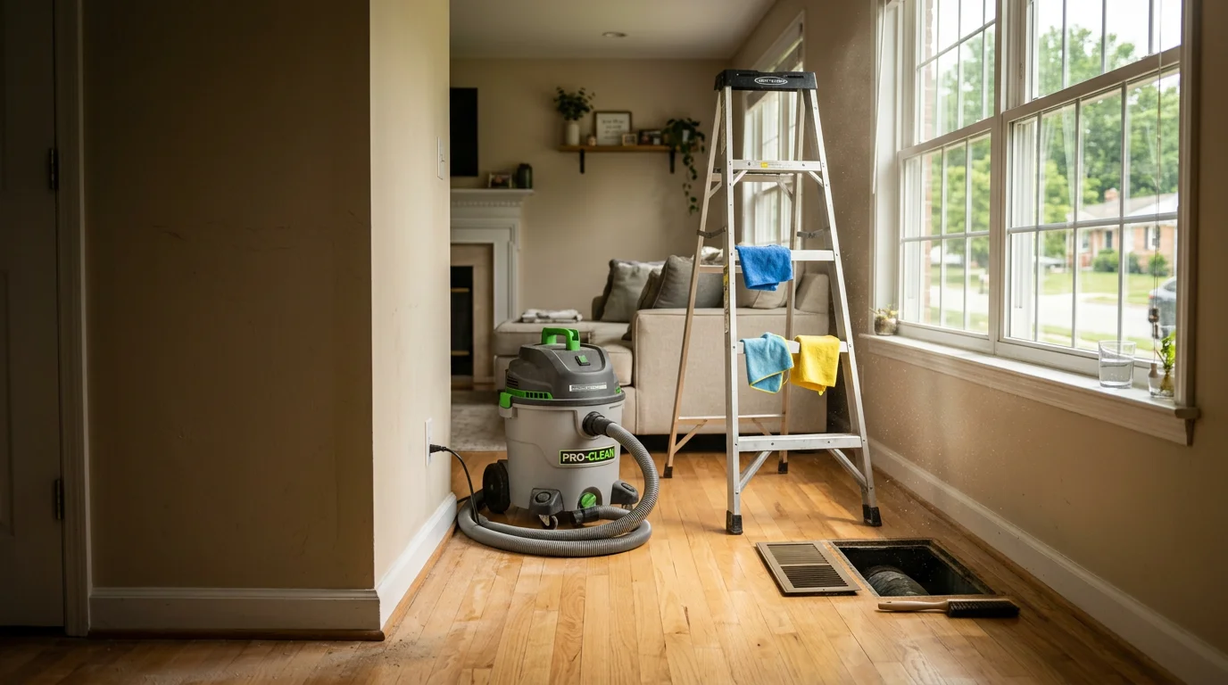 A clean, detail-scrubbed kitchen interior in a Halethorpe, MD home after contractor deep cleaning, showing spotless baseboards, cleared appliance surfaces, and residue-free grout lines.