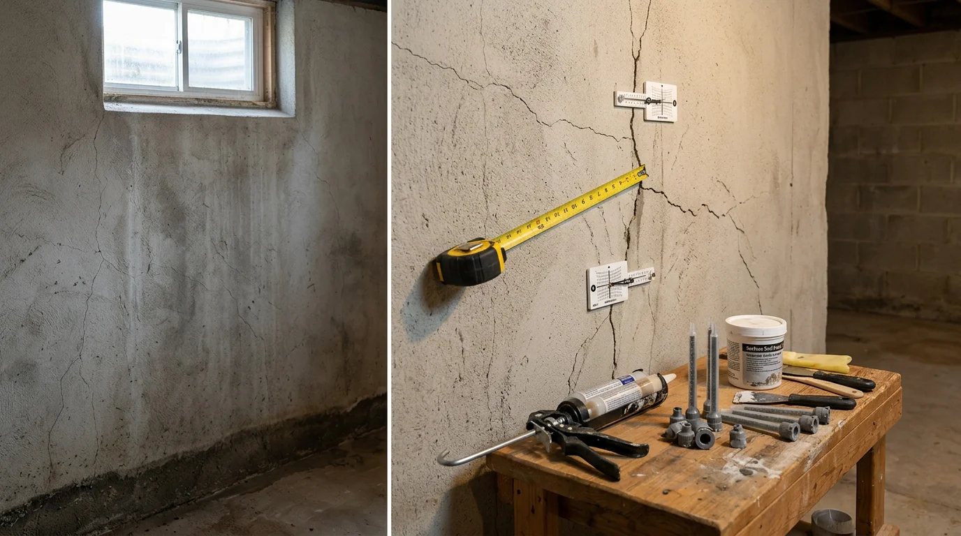 A stabilized basement foundation wall in a Halethorpe, MD home showing repaired block masonry with no visible cracking or bowing. The work reflects conditions common to older Baltimore County homes affected by clay soil movement and seasonal freeze-thaw cycles.