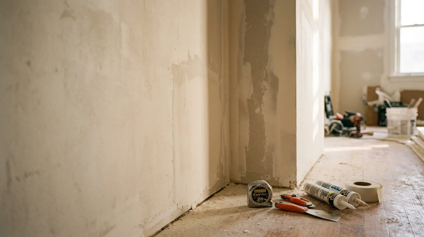 A repaired interior wall in a Halethorpe, MD home showing clean, finished drywall and trim work completed by R&R Construction And Restoration Service's LLC. The room reflects the older colonial-style housing common across Baltimore County.