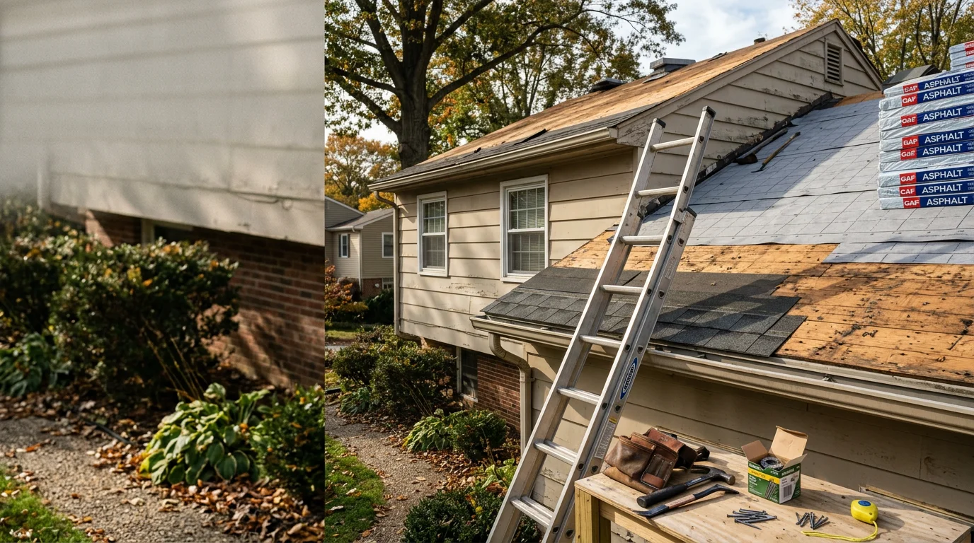 A completed roof replacement on a mid-century single-family home in Halethorpe, MD, showing fresh roofing material installed across the full roof surface. The home sits in a residential neighborhood typical of Baltimore County, with the finished roof providing clean, even coverage from ridge to eave.